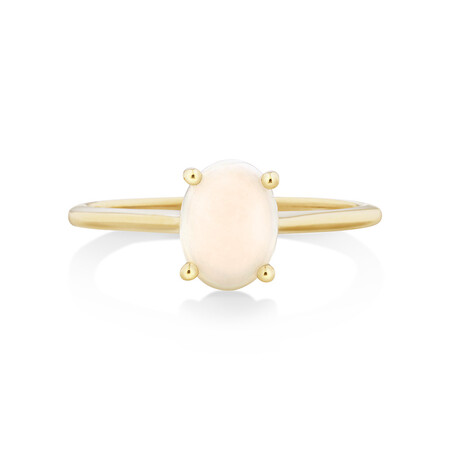 Solitaire Ring with Opal in 10kt Yellow Gold Solitaire Ring with Opal in 10kt Yellow Gold