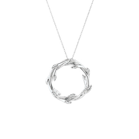 Medium Willow Pendant with Diamonds in Sterling Silver Medium Willow Pendant with Diamonds in Sterling Silver