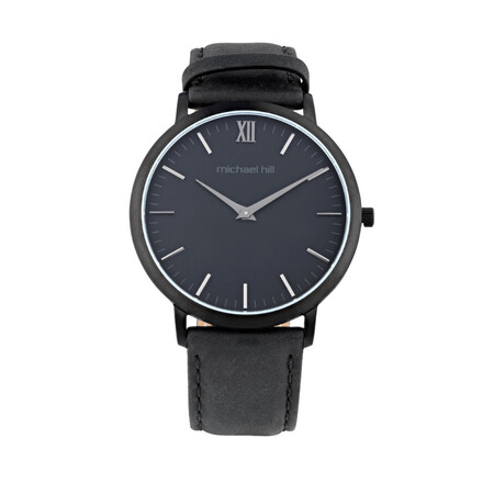 Watch in Black Tone Stainless Steel & Black Leather Watch in Black Tone Stainless Steel & Black Leather