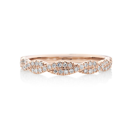 Evermore Twist Wedding Band with 0.20 Carat TW of Diamonds in 10ct Rose Gold Evermore Twist Wedding Band with 0.20 Carat TW of Diamonds in 10ct Rose Gold