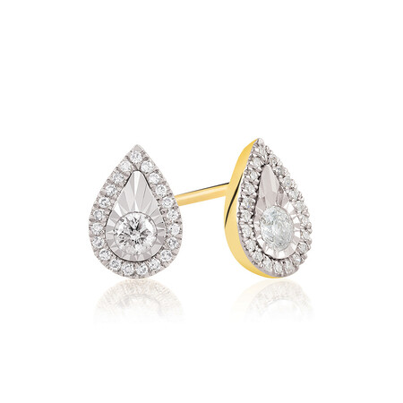 Pear Earrings With 0.23 Carat TW Of Diamonds In 10ct Yellow Gold Pear Earrings With 0.23 Carat TW Of Diamonds In 10ct Yellow Gold