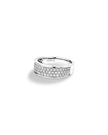 Men's Pave Ring with 0.87 Carat TW of Diamonds in 10kt White Gold Men's Pave Ring with 0.87 Carat TW of Diamonds in 10kt White Gold