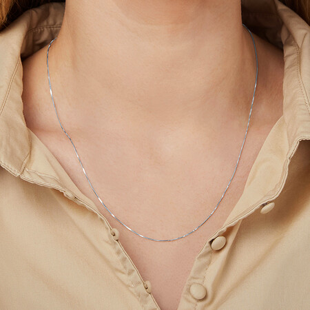 50cm (20") Adjustable Box Chain in 10ct White Gold 50cm (20") Adjustable Box Chain in 10ct White Gold
