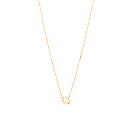 "Q" Initial Necklace in 10ct Yellow Gold "Q" Initial Necklace in 10ct Yellow Gold