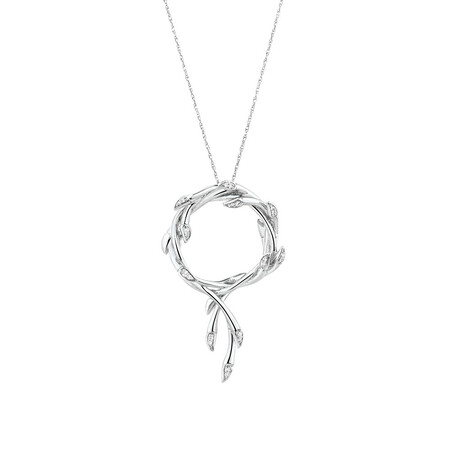Willow Twist Pendant with Diamonds in Sterling Silver Willow Twist Pendant with Diamonds in Sterling Silver