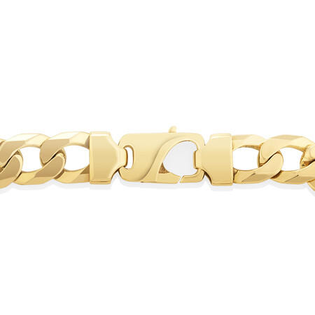 23cm (9.5") 12.5mm-13mm Width Curb Bracelet in 10kt Yellow Gold 23cm (9.5") 12.5mm-13mm Width Curb Bracelet in 10kt Yellow Gold