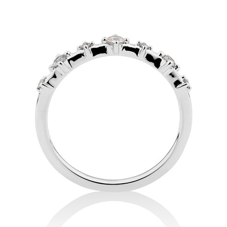 Stacker Ring with 0.20 Carat TW of Diamonds in 10ct White Gold Stacker Ring with 0.20 Carat TW of Diamonds in 10ct White Gold