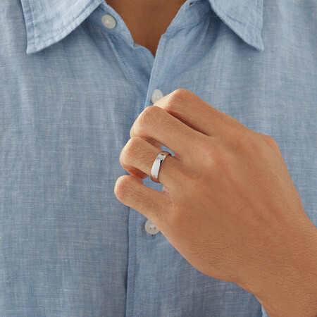5mm Lite Half Round Wedding Band in 10kt White Gold 5mm Lite Half Round Wedding Band in 10kt White Gold