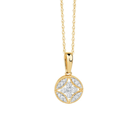 Pendant with 0.18 Carat TW of Diamonds in 10ct Yellow Gold Pendant with 0.18 Carat TW of Diamonds in 10ct Yellow Gold
