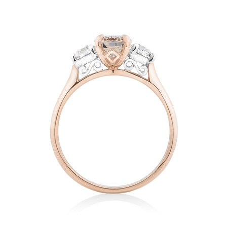 Ring with Morganite & 0.40 Carat TW of Diamonds in 10ct Rose Gold Ring with Morganite & 0.40 Carat TW of Diamonds in 10ct Rose Gold