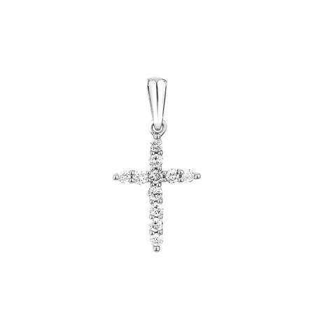 Cross Pendant with Diamonds in 10kt White Gold Cross Pendant with Diamonds in 10kt White Gold
