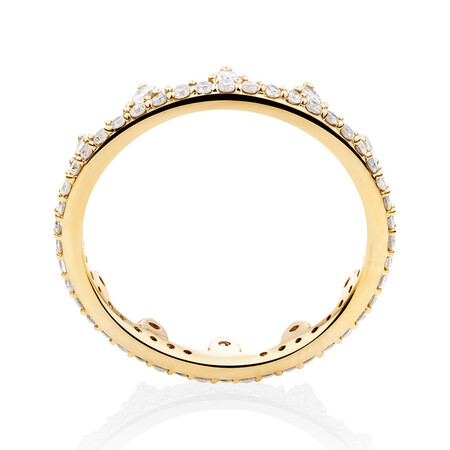Zipper Ring with 0.75 Carat TW of Diamonds in 10ct Yellow Gold Zipper Ring with 0.75 Carat TW of Diamonds in 10ct Yellow Gold