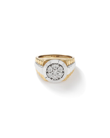 Men's Ring with 1/4 Carat TW of Diamonds in 10kt Yellow & White Gold Men's Ring with 1/4 Carat TW of Diamonds in 10kt Yellow & White Gold