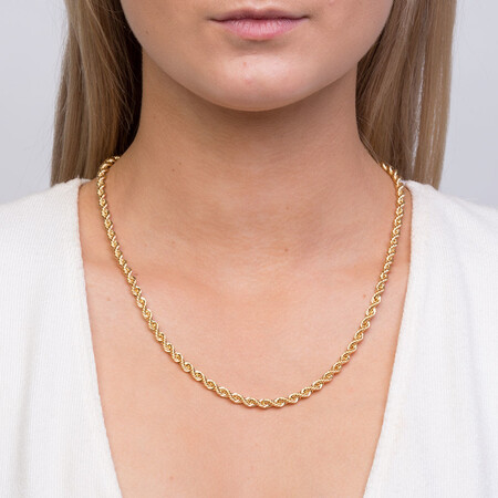 50cm (20") Hollow Rope Chain in 10ct Yellow Gold 50cm (20") Hollow Rope Chain in 10ct Yellow Gold