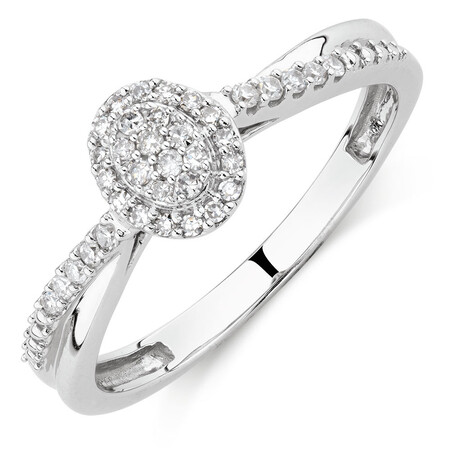 Promise Ring with 0.15 Carat TW of Diamonds in 10kt White Gold Promise Ring with 0.15 Carat TW of Diamonds in 10kt White Gold