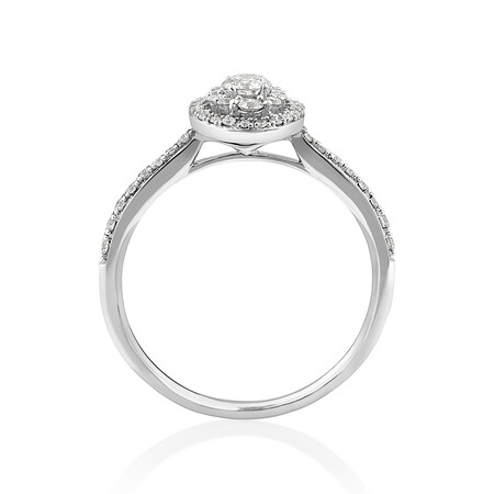 Halo Engagement Ring with 0.45 Carat TW of Diamonds in 10kt White Gold Halo Engagement Ring with 0.45 Carat TW of Diamonds in 10kt White Gold
