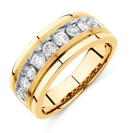 Men's Ring with 1 Carat TW of Diamonds in 10ct Yellow Gold Men's Ring with 1 Carat TW of Diamonds in 10ct Yellow Gold