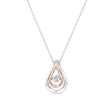Everlight Pendant with a Diamond in 10kt Rose Gold & Sterling Silver