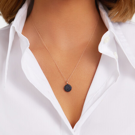 Pave Pendant with Sapphire in 10kt Yellow Gold Pave Pendant with Sapphire in 10kt Yellow Gold