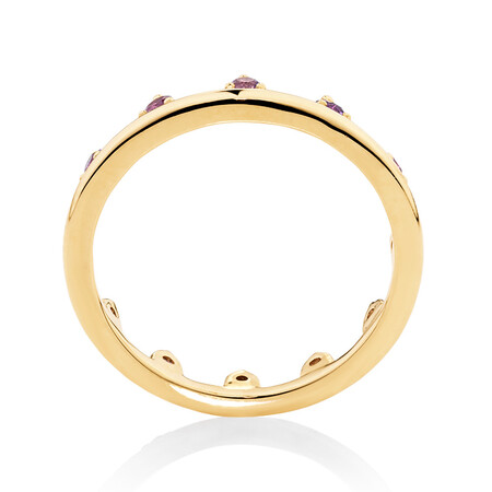 Zipper Ring with Natural Amethyst in 10ct Yellow Gold Zipper Ring with Natural Amethyst in 10ct Yellow Gold