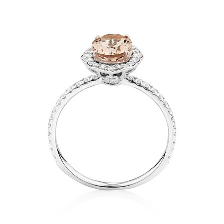 Sir Michael Hill Designer Engagement Ring with Morganite & 0.40 Carat TW of Diamonds in 18kt White Gold Sir Michael Hill Designer Engagement Ring with Morganite & 0.40 Carat TW of Diamonds in 18kt White Gold