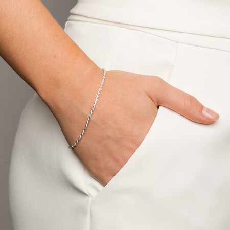19cm (7.5") Rope Bracelet in Sterling Silver 19cm (7.5") Rope Bracelet in Sterling Silver