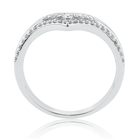 Chevron Ring with 0.34 Carat TW of Diamonds in 10kt White Gold Chevron Ring with 0.34 Carat TW of Diamonds in 10kt White Gold