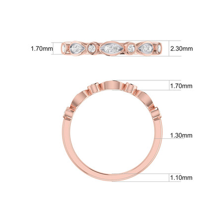 Wedding Band with Diamonds in 10kt Rose Gold Wedding Band with Diamonds in 10kt Rose Gold