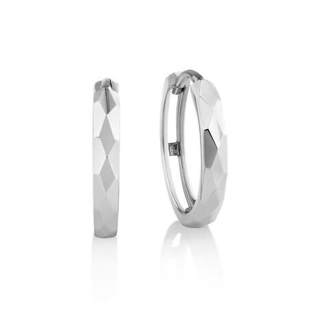 Hoop Earrings in 10ct White Gold Hoop Earrings in 10ct White Gold