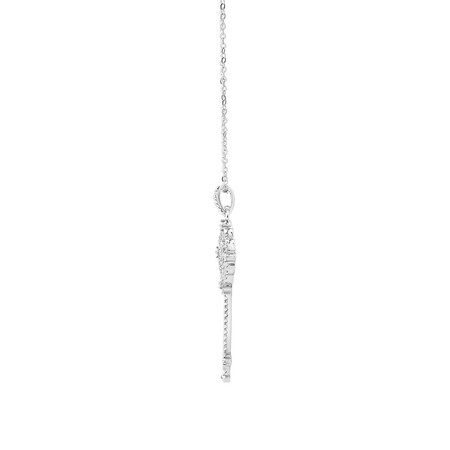 Key Pendant with Cubic Zirconia in Sterling Silver Key Pendant with Cubic Zirconia in Sterling Silver