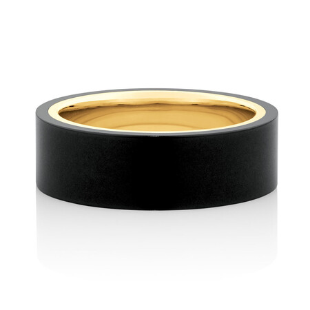 Ring in Black Titanium & 10ct Yellow Gold Ring in Black Titanium & 10ct Yellow Gold