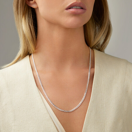 55cm (22") 3mm-3.5mm Width Curb Chain in Sterling Silver 55cm (22") 3mm-3.5mm Width Curb Chain in Sterling Silver