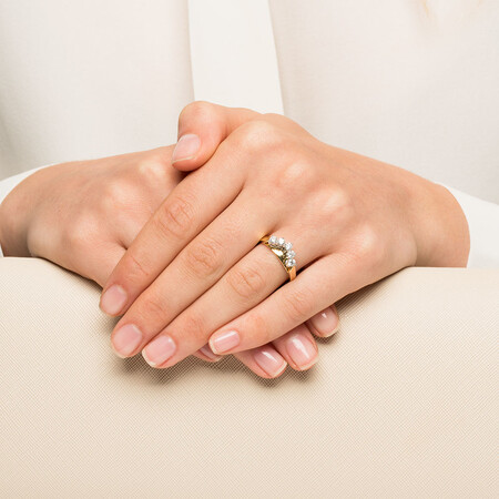 Engagement Ring with 1/2 Carat TW of Diamonds in 18kt Yellow & White Gold Engagement Ring with 1/2 Carat TW of Diamonds in 18kt Yellow & White Gold