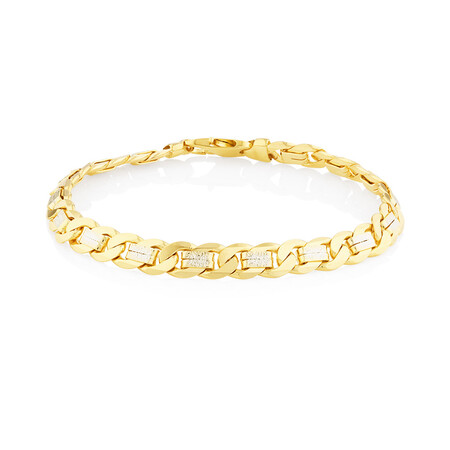 23cm (9.5") Curb Bracelet In 10kt Yellow And White Gold