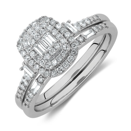 Evermore Bridal Set with 0.40 Carat TW of Diamonds in 10ct White Gold Evermore Bridal Set with 0.40 Carat TW of Diamonds in 10ct White Gold