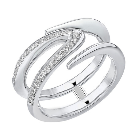 Mark Hill Wishbone Ring with 0.16 Carat TW of Diamonds in Sterling Silver Mark Hill Wishbone Ring with 0.16 Carat TW of Diamonds in Sterling Silver