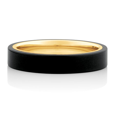 4mm Ring in Black Titanium & 10kt Yellow Gold 4mm Ring in Black Titanium & 10kt Yellow Gold