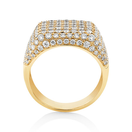 3 Carat Gents Ring with 3 Carat TW of Diamonds In 10kt Yellow Gold 3 Carat Gents Ring with 3 Carat TW of Diamonds In 10kt Yellow Gold