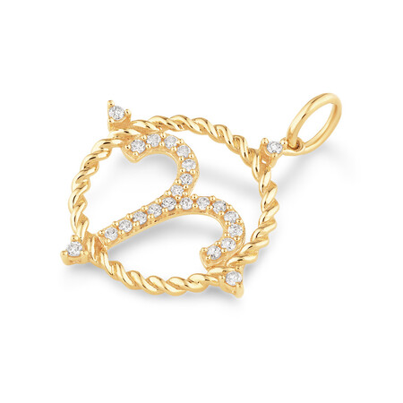Aries Zodiac Pendant with 0.15 Carat TW of Diamonds in 10ct Yellow Gold Aries Zodiac Pendant with 0.15 Carat TW of Diamonds in 10ct Yellow Gold