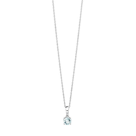Pendant with Aquamarine in 10kt White Gold Pendant with Aquamarine in 10kt White Gold