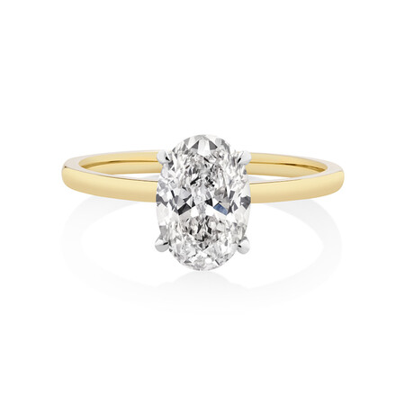 Southern Star Oval Solitaire Engagement Ring with a 1.50 Carat TW Diamond in 18kt Yellow & White Gold Southern Star Oval Solitaire Engagement Ring with a 1.50 Carat TW Diamond in 18kt Yellow & White Gold