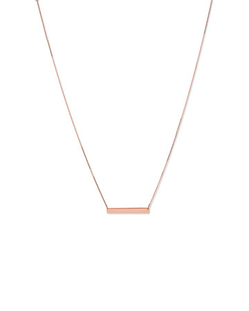 Engravable Bar Necklace in 10kt Rose Gold Engravable Bar Necklace in 10kt Rose Gold