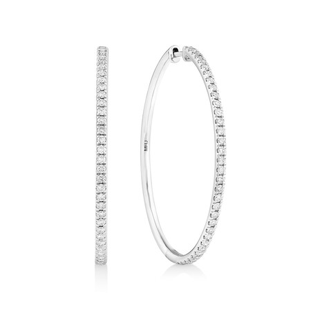 Huggies with 1 Carat TW of Diamonds in 10kt White Gold Huggies with 1 Carat TW of Diamonds in 10kt White Gold