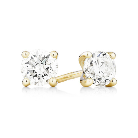 Stud Earrings with 1 Carat TW of Diamonds in 14ct Yellow Gold Stud Earrings with 1 Carat TW of Diamonds in 14ct Yellow Gold