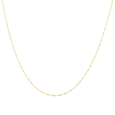 50cm (20") 1mm Width Singapore Chain in 10kt Yellow Gold 50cm (20") 1mm Width Singapore Chain in 10kt Yellow Gold