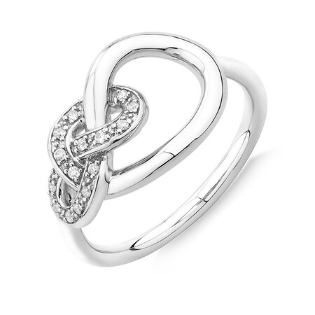 Knots Ring with Diamonds in Sterling Silver Knots Ring with Diamonds in Sterling Silver