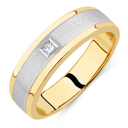 Men's Diamond Set Ring in 10ct Yellow & White Gold Men's Diamond Set Ring in 10ct Yellow & White Gold