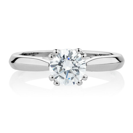 Solitaire Ring with a Cubic Zirconia in Sterling Silver Solitaire Ring with a Cubic Zirconia in Sterling Silver