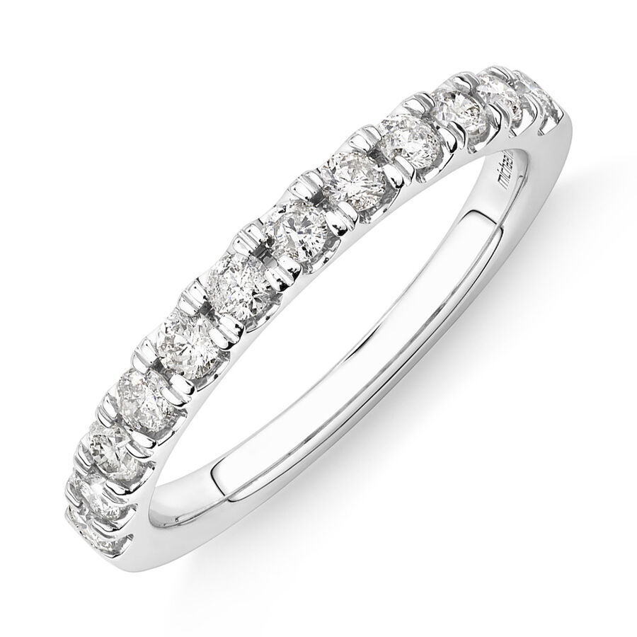Wedding Band with 1/2 Carat TW of Diamonds in 14ct White Gold