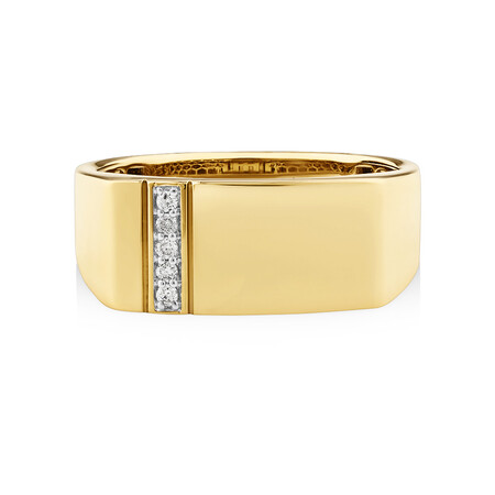 Men's Ring with 0.05 Carat TW of Diamonds In 10kt Yellow Gold Men's Ring with 0.05 Carat TW of Diamonds In 10kt Yellow Gold